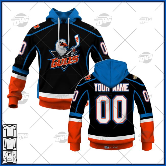 Customized AHL San Diego Gulls Premier Jersey Black