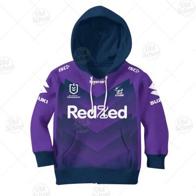 NRL Melbourne Storm Custom Name Number 2020 Home Jersey Kids Pullover Hoodie