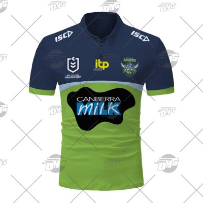 NRL Canberra Raiders Custom Name Number 2021 Home Jersey Polo Shirt
