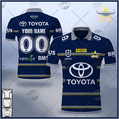 NRL North Queensland Cowboys Custom Name Number 2021 Home Jersey Polo Shirt