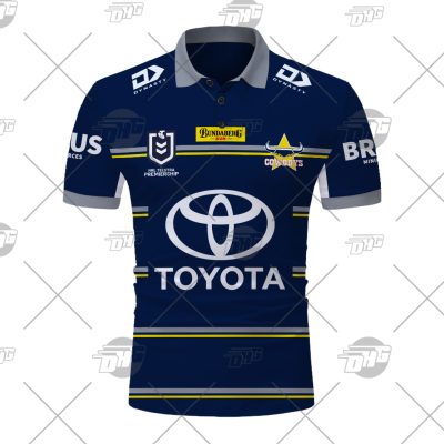 NRL North Queensland Cowboys Custom Name Number 2021 Home Jersey Polo Shirt