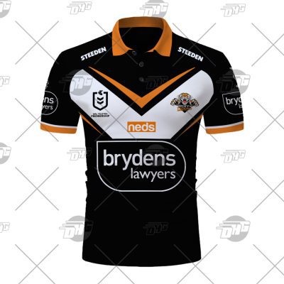 NRL Wests Tigers Custom Name Number 2021 Home Jersey Polo Shirt