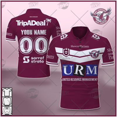 NRL Manly Warringah Sea Eagles Custom Name Number 2021 Home Jersey Polo Shirt
