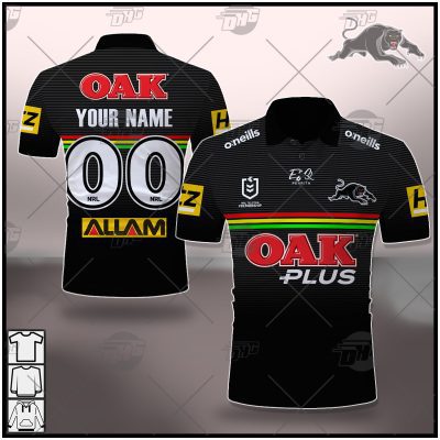 NRL Penrith Panthers Custom Name Number 2021 Home Jersey Polo Shirt