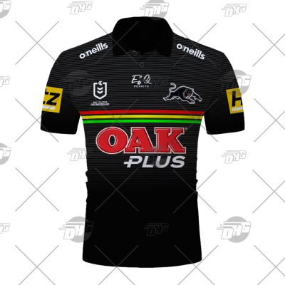 NRL Penrith Panthers Custom Name Number 2021 Home Jersey Polo Shirt