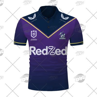 NRL Melbourne Storm Custom Name Number 2021 Home Jersey Polo Shirt