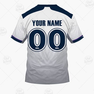 NRL Melbourne Storm Custom Name Number 2021 Away Jersey T-Shirt