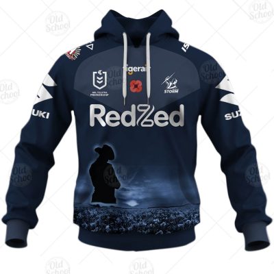 NRL Melbourne Storm Custom Name Number 2020 ANZAC Day Jersey Pullover Hoodie