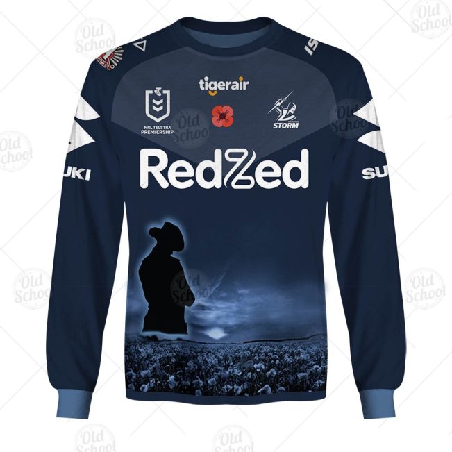 NRL Melbourne Storm Custom Name Number 2020 ANZAC Day Jersey Sweatshirt