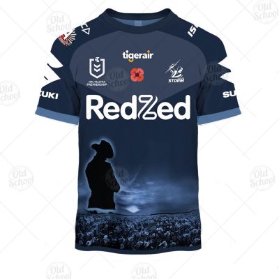 NRL Melbourne Storm Custom Name Number 2020 ANZAC Day Jersey T-Shirt