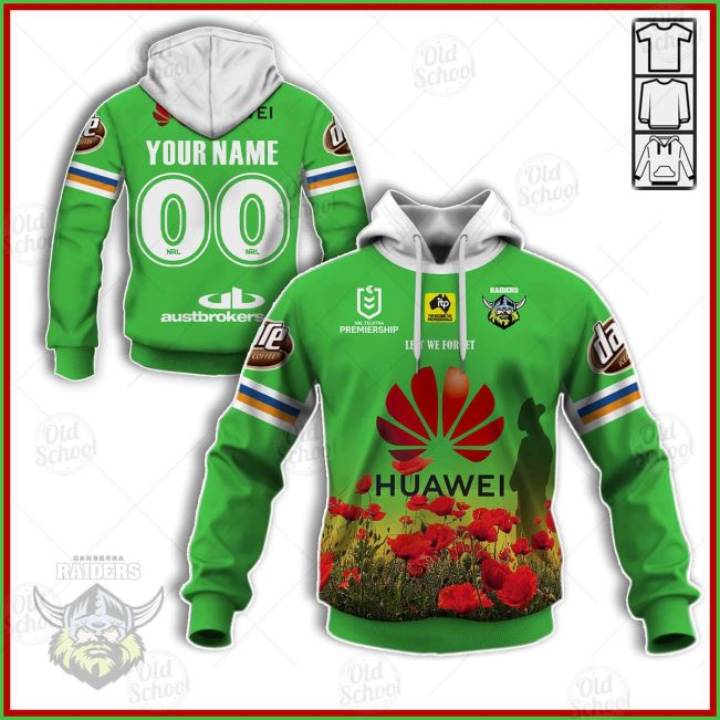 Personalise NRL Canberra Raiders ANZAC 2020 Jersey