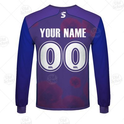 NRL Melbourne Storm Custom Name Number 2021 ANZAC Jersey Sweatshirt