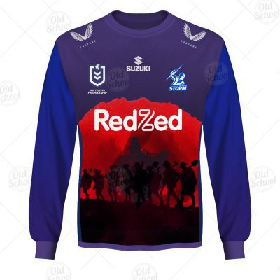 NRL Melbourne Storm Custom Name Number 2021 ANZAC Jersey Sweatshirt