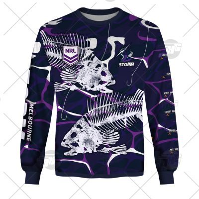 NRL Melbourne Storm Custom Name Number 2021 Fishing Sweatshirt