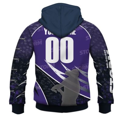 NRL Melbourne Storm Custom Name Number Fishing T59 Pullover Hoodie