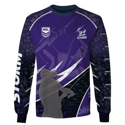 NRL Melbourne Storm Custom Name Number Fishing T59 Sweatshirt