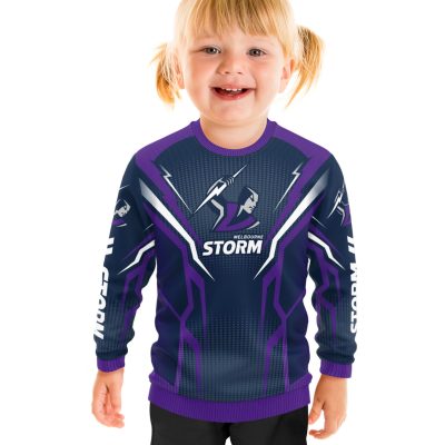NRL Melbourne Storm Custom Name Number Ranger Kids Sweatshirt