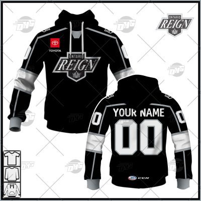 Personalized AHL CCM Quicklite Ontario Reign Premier Black Jersey