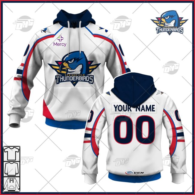 Personalise AHL CCM Quicklite Springfield Thunderbirds Premier White Jersey