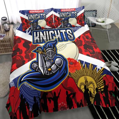 NRL Newcastle Knights ANZAC Day Poppy Flower  Bedding Set