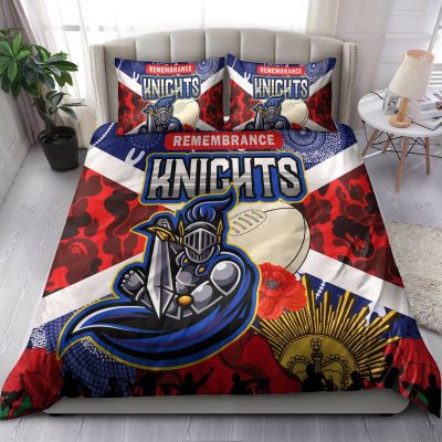 NRL Newcastle Knights ANZAC Day Poppy Flower  Bedding Set