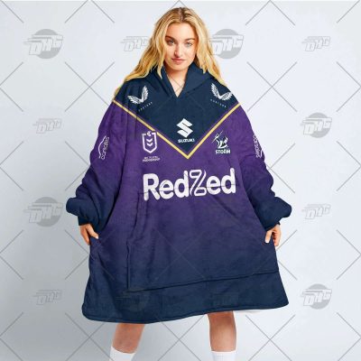 NRL Melbourne Storm Custom Name Number 2022 Home Jersey Fleece Oodie