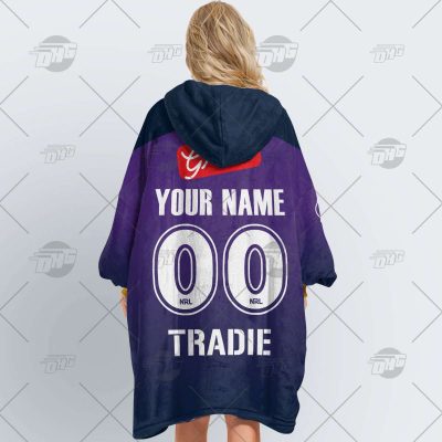 NRL Melbourne Storm Custom Name Number 2022 Home Jersey Fleece Oodie