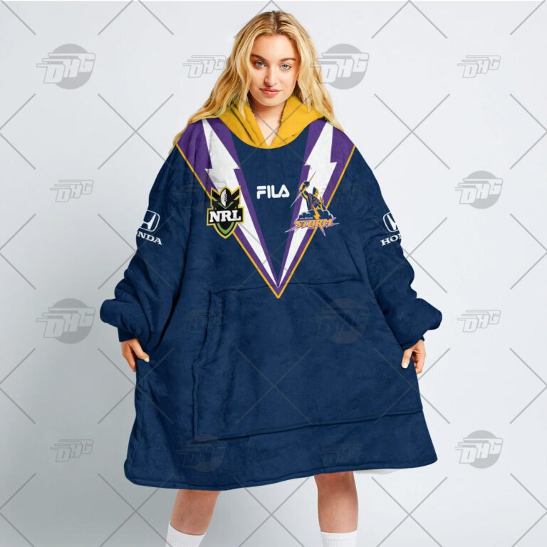 NRL Melbourne Storm Custom Name Number 1999 Home Jersey Fleece Oodie NRL Melbourne Storm Custom Name Number 1999 Home Jersey Fleece Oodie