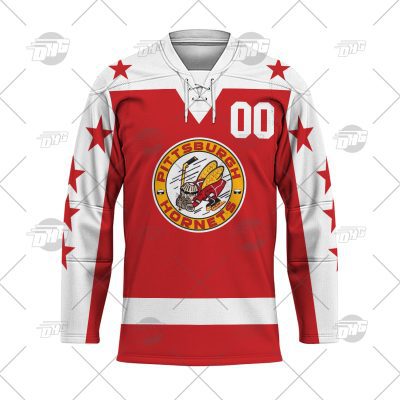 Personalize Vintage AHL Pittsburgh Hornets 1960 vintage Red Retro Jersey