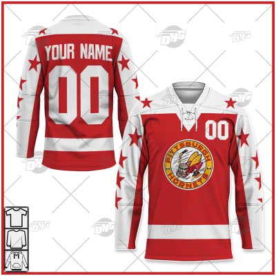Personalize Vintage AHL Pittsburgh Hornets 1960 vintage Red Retro Jersey