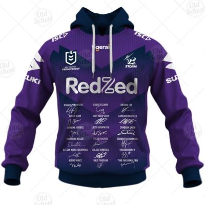 NRL Melbourne Storm Custom Name Number 2020 Premiers Signature Jersey Pullover Hoodie