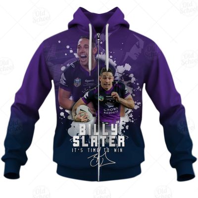 NRL Melbourne Storm Billy Slater No 1 Zip Up Hoodie V2