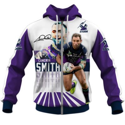 NRL Melbourne Storm Cameron Smith Zip Up Hoodie