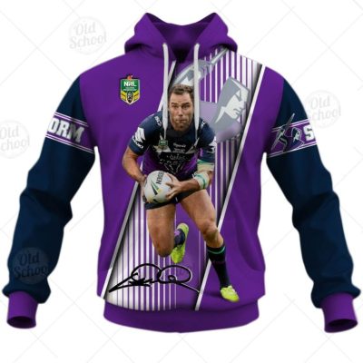 NRL Melbourne Storm Cameron Smith No 9 Pullover Hoodie V3