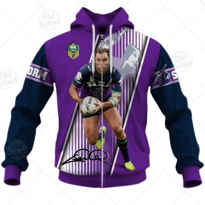 NRL Melbourne Storm Cameron Smith No 9 Zip Up Hoodie V3