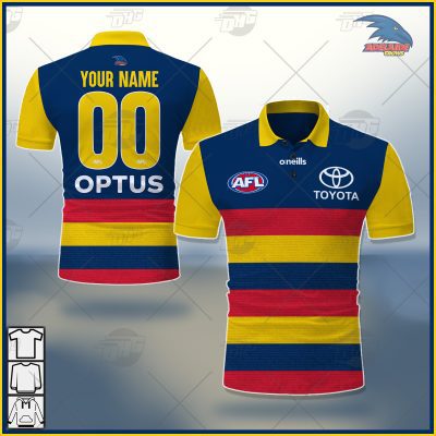 AFL Adelaide Crows Custom Name Number 2021 Home Guernsey Polo Shirt