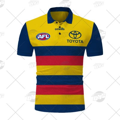 AFL Adelaide Crows Custom Name Number 2021 Clash Guernsey Polo Shirt