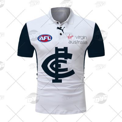 AFL Carlton Blues Custom Name Number 2021 Clash Guernsey Polo Shirt