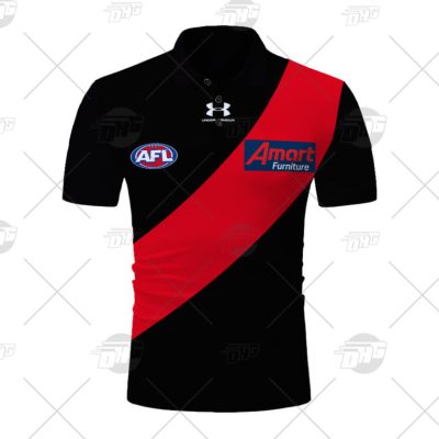 AFL Essendon Bombers Custom Name Number 2021 Home Guernsey Polo Shirt