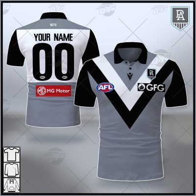 AFL Port Adelaide Custom Name Number 2021 Clash Guernsey Polo Shirt