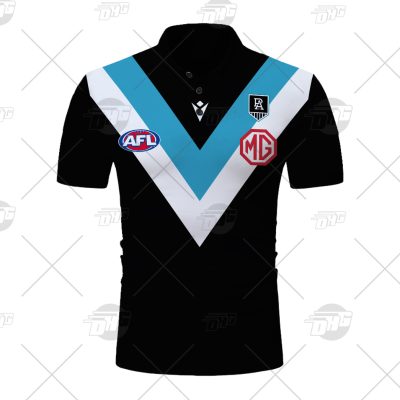 AFL Port Adelaide Custom Name Number 2021 Home Guernsey Polo Shirt