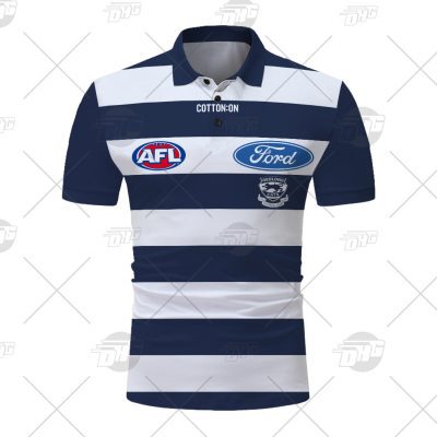 AFL Geelong Cats Custom Name Number 2021 Clash Guernsey Polo Shirt