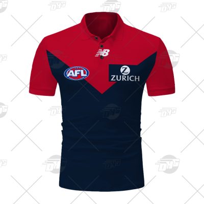 AFL Melbourne Demons Custom Name Number 2021 Home Guernsey Polo Shirt
