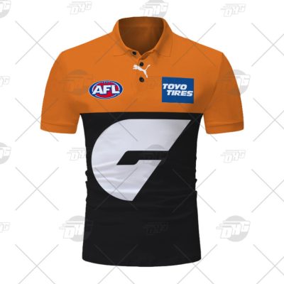 AFL Greater Western Sydney Giants Custom Name Number 2021 Home Guernsey Polo Shirt