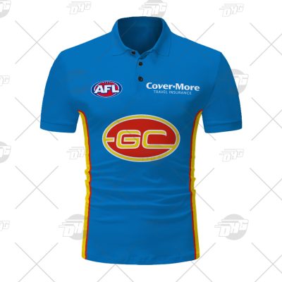 AFL Gold Coast Suns Custom Name Number 2021 Clash Guernsey Polo Shirt