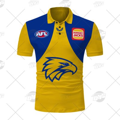 AFL West Coast Eagles Custom Name Number 2021 Away Guernsey Polo Shirt