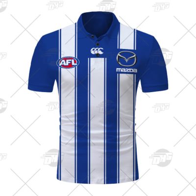 AFL North Melbourne Kangaroos Custom Name Number 2021 Home Guernsey Polo Shirt