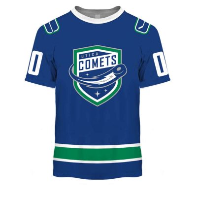 Personalized AHL American Hockey League Utica Comets Blue Jersey 2020