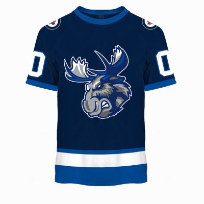 Personalized AHL Manitoba Moose Jersey Blue 2020