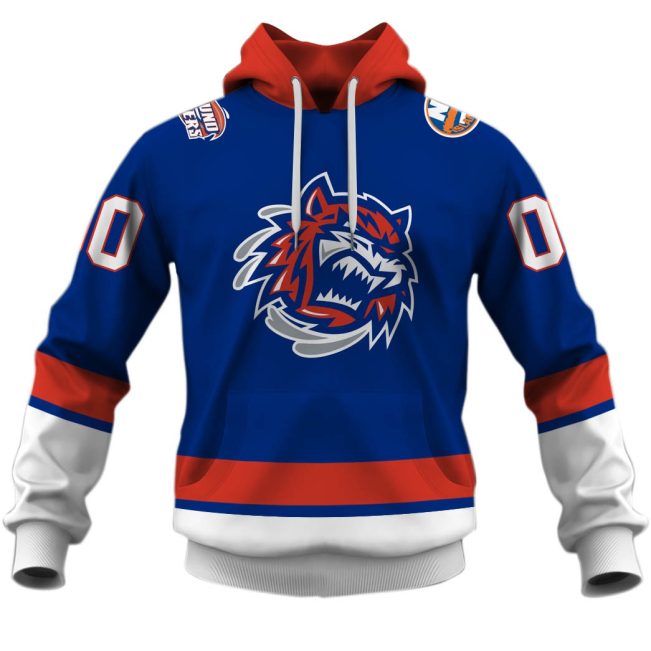 Personalized AHL Bridgeport Sound Tigers Home Blue Jersey 2020